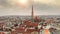 Aerial view from drone Vienna beautiful sights of capital Austrian metropolis city historical downtown panorama