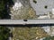 Aerial view. Drought and dry rivers. Roman bridge of Bobbio over the Trebbia river, Piacenza, Emilia-Romagna. Italy