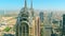 Aerial view Dubai cityscape invoving most popular landmarks, UAE