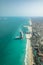 Aerial view of Dubai coast line on a beautiful sunny day.