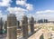 Aerial view of Dubai Jumeirah Lakes Towers skyline