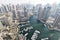 Aerial View of Dubai Marina with Yachts or Boats