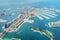 Aerial view of Dubai Palm Jumeirah island, UAE