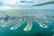 Aerial view of Dubai Palm Jumeirah island, UAE