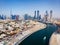 Aerial view of Dubai from the water canal