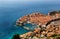 Aerial view of Dubrovnik, a city in southern Croatia fronting the Adriatic Sea
