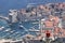 Aerial view of the Dubrovnik fort and old harbor