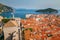 Aerial view of Dubrovnik Old Town from its City Walls