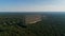 Aerial view DUGA radar station near the city of Chernobyl-2 among the forest