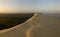 Aerial View Dune of Pilate, France. the largest sandy desert in Europe