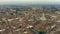 Aerial view of Duomo di Pavia cathedral within the cityscape of Pavia. Italy