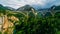 Aerial View of Durdevica Tara Arc Bridge in the Mountains, One of the Highest Automobile Bridges in Europe.