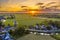 Aerial view of dutch countryside