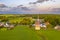 Aerial view of dutch countryside