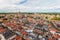 Aerial view of the Dutch historic city Delft