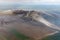 Aerial view Dutch island Rottumerplaat, coastline with mudflats and channels