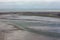 Aerial view Dutch island Schiermonnikoog with low tide at waddensea