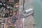 Aerial view Dutch island Vlieland with pier and ferry terminal