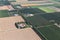 Aerial view Dutch polder with agricultural landscape and farmhouses