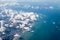 Aerial view of the east coast of Cornwall