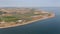 Aerial view east side Dutch island Texel in Wadden sea