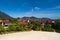 Aerial view of Eden Island Mahe Seychelles. Horizontal shot