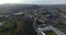 Aerial: View of Edinburgh city in Scotland