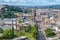 Aerial view of Edinburgh including the famous Princes Street and several landmarks