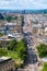 Aerial view of Edinburgh including the famous Princes Street and several landmarks