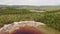 Aerial view of El Hacha waterfall. Canaima National Park