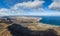 Aerial view of El Jable desert and and Famara village, Spain