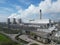 aerial view of electricity grid power station coal fired power station, Yorkshire, England