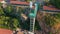 Aerial view, an elevator, and a viewpoint of the historic harbor of the city of Antalya, Turkey.