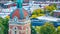 Aerial View of Elkhart County Courthouse Amid Autumn Foliage