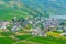 Aerial view of Ellenz-Poltersdorf from Burg Metternich, Germany