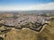 Aerial view of Elvas with defensive walls in Alentejo, Portugal