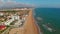 Aerial view empty beach of La Mata during quarantine. Spain