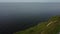 aerial view of empty coastal road near the sea or ocean