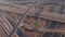 Aerial view of empty highway interchange in Dubai downtown.