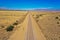 Aerial view of an endless road running through Death Valley, Drone photography