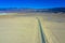 Aerial view of an endless road running through Death Valley, Drone photography