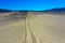 Aerial view of an endless road running through Death Valley, Drone photography