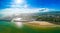 Aerial view of the english coast in Folkestone, Kent