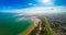 Aerial view of the english coast in Folkestone, Kent