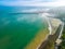 Aerial view of the english coast in Folkestone, Kent