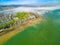 Aerial view of the english coast in Folkestone, Kent