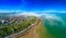 Aerial view of the english coast in Folkestone, Kent