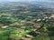 Aerial view of English countryside, Cheshire.