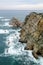 Aerial view of the epic cliffs in Cabo de PeÃ±as in Asturias, Spa