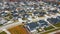 Aerial view Establishing shot of american neighborhood,, suburb. Real estate, drone shots, Autumn time